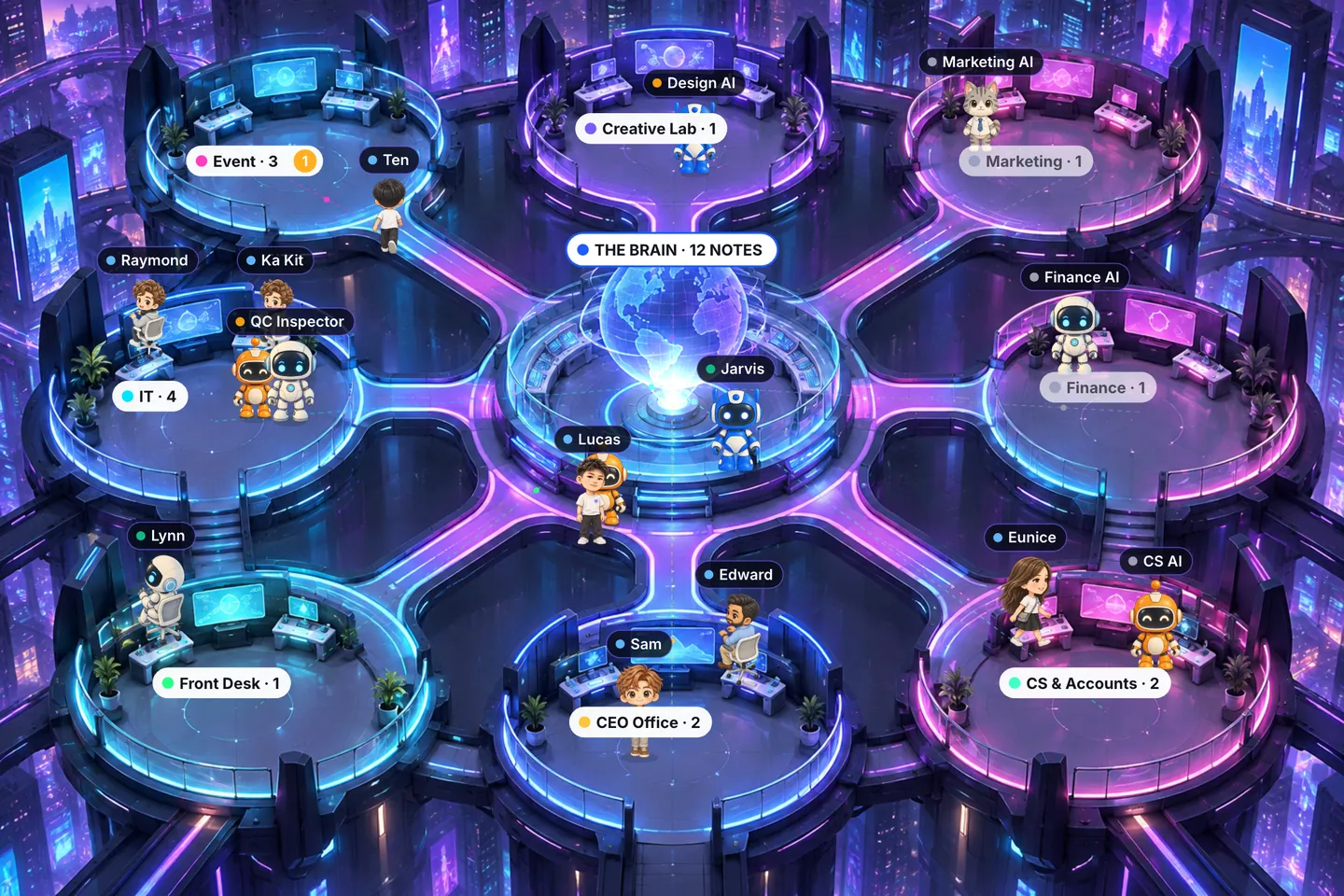 Neon Arena office: the Nova Studio team at work